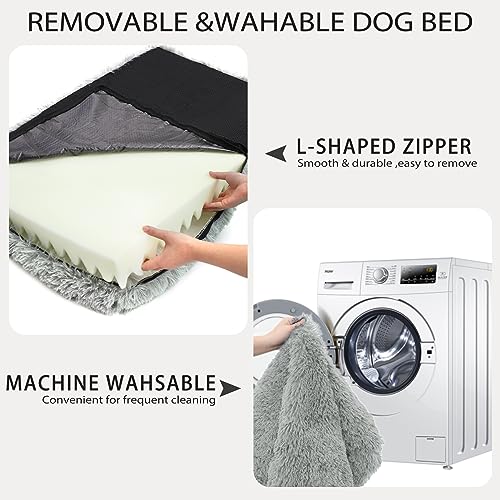 51ohmiighql 1.jpg MIHIKK Large Orthopedic Dog Bed for Anxiety, Removable Washable Cover, Waterproof, 35x22 Inch, Gray MIHIKK Large Egg C