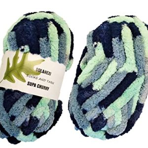 DDL&HEXI 210 Skeins Super Chenille Chunky Yarn for Blanket Making Jumbo Knitting Yarn Kit (2x8oz 226g per Bag) | DDL