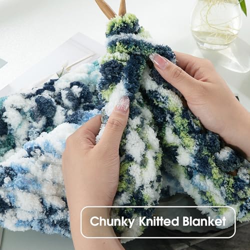 51pdhmch4ul.jpg HOMBYS Super Bulky Giant Thick Yarn for Hand Knitting and Crocheting, Big Soft Plush Yarn for Chunky Blanket, Tie-Dye