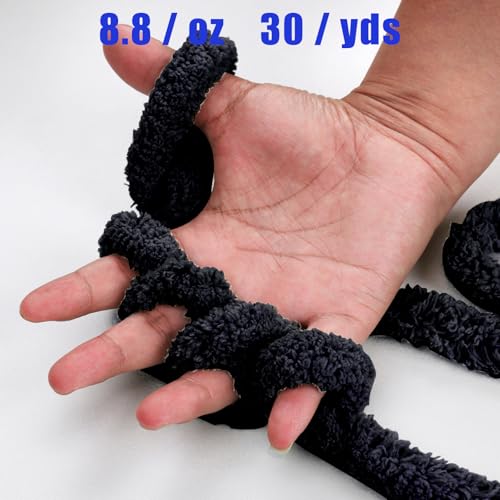 51pq599kqxl.jpg Black Bulky Chenille Yarn for Hand Knitting Blankets (30 Yards, 8.8 Ounces Each)
