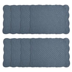 HOMBYS Quilted Placemats Set of 8 for Kitchen Table - OEKO-TEX STANDARD 100 | HOMBYS Washable Quilted Placemats Set of