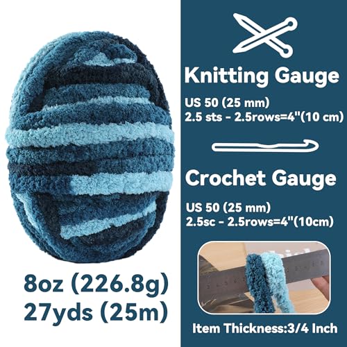 51q7cnj3orl.jpg MABOZOO Dark Blue Chunky Chenille Yarn for Home Décor and Hand Knitting