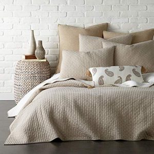 Levtex Home Cross Stitch Taupe Quilt Set - King/Cal King