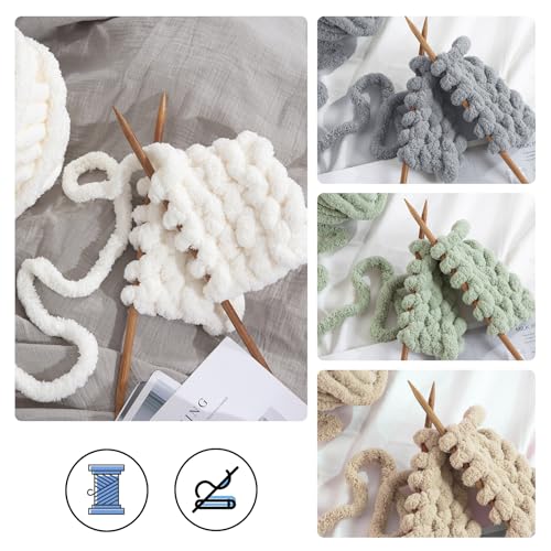 51qguoftdml 1.jpg MABOZOO Soft Plush Yarn for Hand or Arm Knitting, Bulk 8 Pack | Fluffy Jumbo Chenille Yarn for Crocheting, Soft & Fu