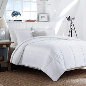 HOMBYS Lightweight Cooling Comforter for Hot Sleepers, Queen Size, White, 8 Corner Tabs