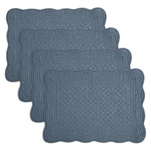 HOMBYS Quilted Placemats Set of 4 for Kitchen Table - OEKO-TEX STANDARD 100 | Hombys Washable Rectangular Placemats 100