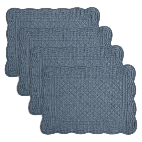 51rqe8qn8l.jpg HOMBYS Quilted Placemats Set of 4 for Kitchen Table - OEKO-TEX STANDARD 100 | Hombys Washable Rectangular Placemats 100