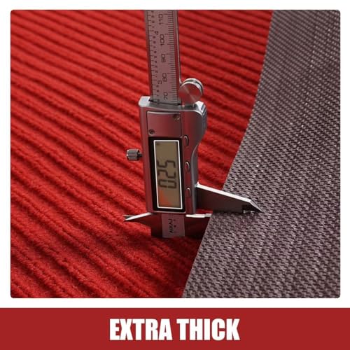51ryuuz l 1.jpg HOMBYS Red 450GSM Extra Thick Carpet Runner for Party & Events (3x10ft), Non-Slip Rubber Backing, Wedding Ceremony & Hol