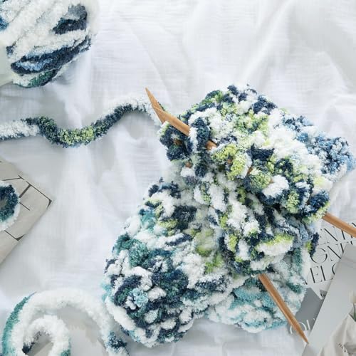 51s4tvwzwul.jpg HOMBYS Super Bulky Giant Thick Yarn for Hand Knitting and Crocheting, Big Soft Plush Yarn for Chunky Blanket, Tie-Dye