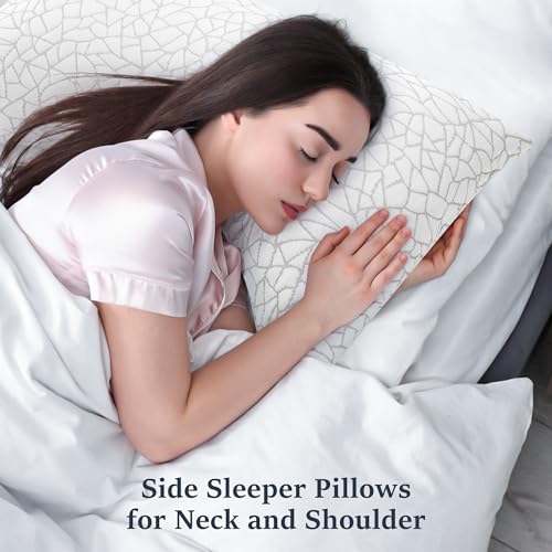 51svf2gqapl 1.jpg COZSINOOR Side Sleeper Pillows - Queen Size Set of 2 Cooling Bed Pillow for Back and Stomach Sleepers - Adjustable Shred