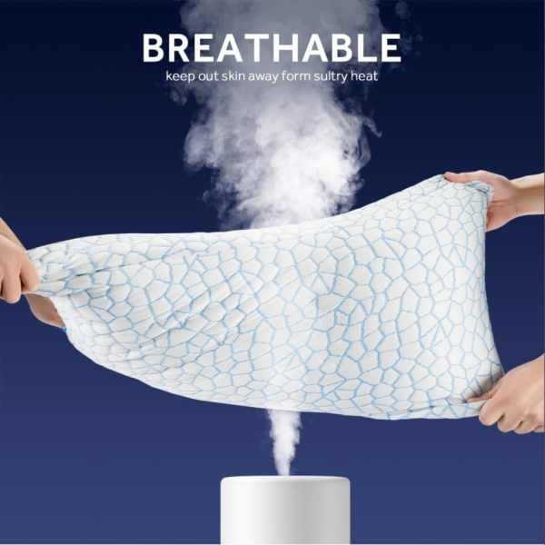 Cooling Side Sleeper Pillow for Neck and Shoulder Pain Relief White Queen Size with Additional Foam FillIncluded Adjusta