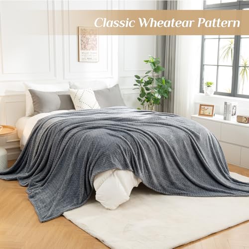 51t cxrtnwl.jpg Oversized King Flannel Throw Blanket, Ultra Soft & Warm, Dark Grey