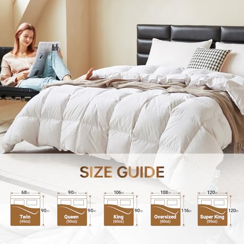 51tyg8crfel 1.jpg C&W White Goose Down Comforter King Size for Stress Relief and Comfort | C&W White Goose Down Comforter King Size fo