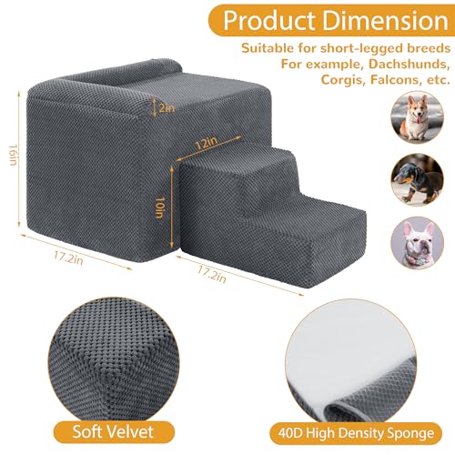 51te5v5jul.jpg HOMBYS Orthopaedic Dog Bed with Stairs, Soft & Supportive for Joint Protection, Dark Grey HOMBYS Foam Dog Window Perch,