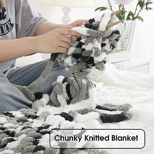 51u92sdfx3l 1.jpg HOMBYS Super Bulky Large Soft Fluffy Tie Dye Plush Fuzzy Chenille Yarn for Crocheting/Hand Knitting | HOMBYS Thick M