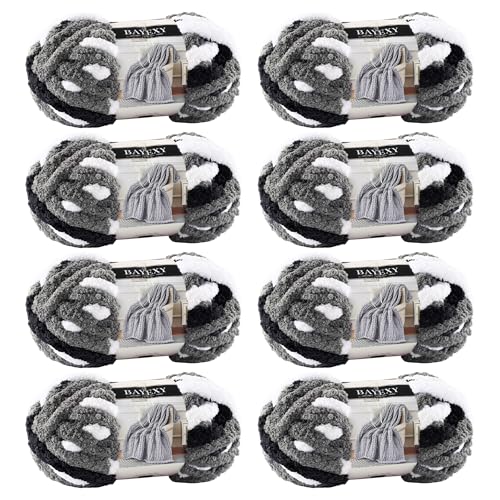 51upcpeozfl.jpg Jumbo Panda Chunky Chenille Yarn 8 Pack for Knitting and Crocheting