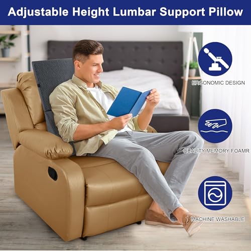 51uyskqam l.jpg HOMBYS Adjustable Lumbar Support Pillow for Recliner and Office Chair