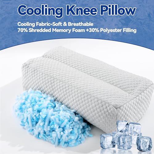 51vddtz8kol 3.jpg Cooling Knee Pillow for Side Sleeper | Extra Long Leg Pillow for Side Sleeping | Shredded Memory Foam Side Sleeper