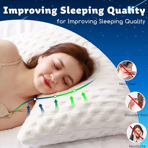 51verbieazl 2.jpg Cooling Side Sleeper Pillow for Neck and Shoulder Pain Relief Luxury Shredded Memory Foam Curved Bed Pillows Set of 1- A