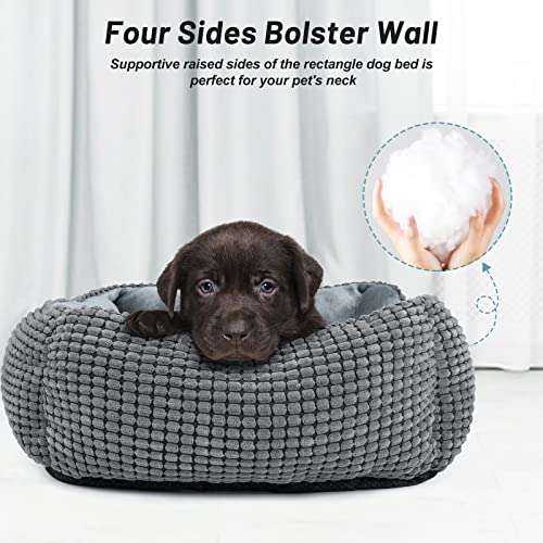 51vpfmyp xl 1.jpg MIXJOY Orthopedic Dog Bed for Large Dogs - Rectangle, Washable, Anti-Slip Bottom, Multiple Sizes (25'', Grey) MIXJOY O