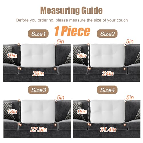 51vzev4ogql.jpg Royalay Supportive Sofa Waist Cushion Replacement Stuffing Fill with Quilt Design, Removable Back Pillow for Lumbar S