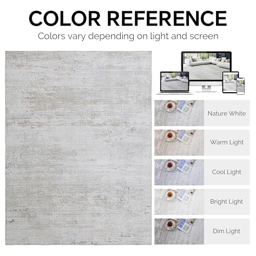 51vquly vml 2.jpg HOMBYS 9x12 Modern Area Rug - Large Boho Floor Carpet for Living Room & Bedroom, Abstract Home Deco, Khaki, Machine Wash