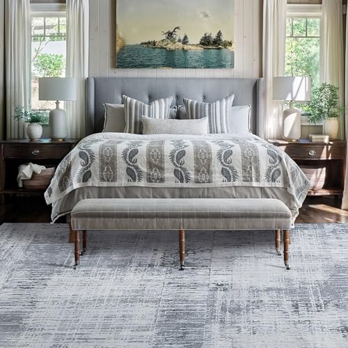 51vrzra56l.jpg HOMBYS 10x14 ft Modern Abstract Area Rug - Large Non-Slip Boho Carpet for Living Room Bedroom | HOMBYS 10x14 ft Grey