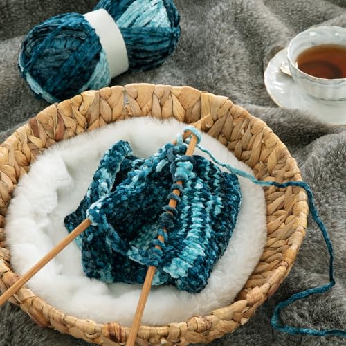 51wmbat78tl.jpg HOMBYS Soft Plush Baby Blanket Yarn for Knitting and Crocheting, Blue Tie Dye (8x91yds, 8x100g) | HOMBYS Fluffy Velv