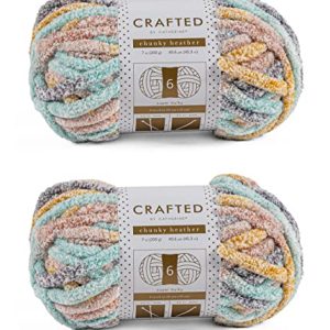 Catherine Chunky Heather Multi Yarn 2 Pack 49 Yards Each Rainbow Gauge 6 Super Bulky