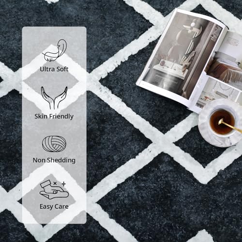 51xd94firfl 2.jpg HOMBYS 9 x 12 ft Moroccan Style Area Rug for Modern Contemporary Living Room Home Deco | Large Geometric Boho Non-Sl