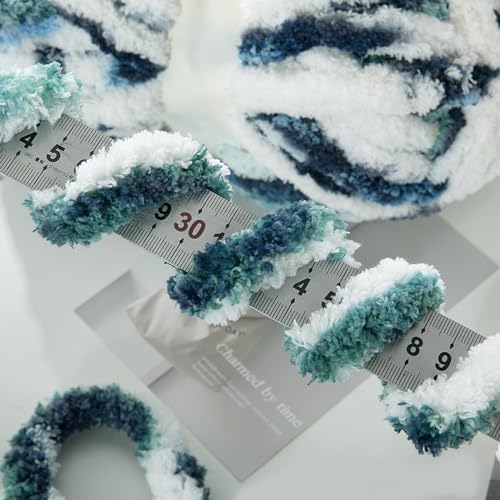 51yhdvbsbgl.jpg HOMBYS Super Bulky Giant Thick Yarn for Hand Knitting and Crocheting, Big Soft Plush Yarn for Chunky Blanket, Tie-Dye