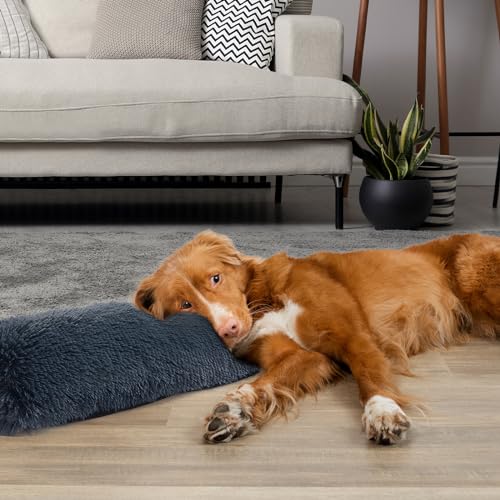 51yhzsmcfvl.jpg HOMBYS Soft Faux Fur Calming Pet Pillow for Large & Medium Dogs (Dark Grey, 25"x8"x4") HOMBYS Machine Washable Dog Pil