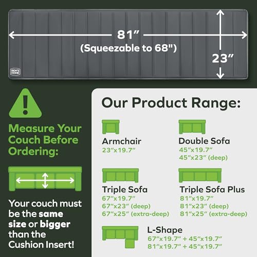 51yhiamzzl.jpg BEN'SHOME® Premium Couch Cushion Support for Sagging Seats | Heavy-Duty Wood Non-Slip Sofa Support | Perfect for Couc