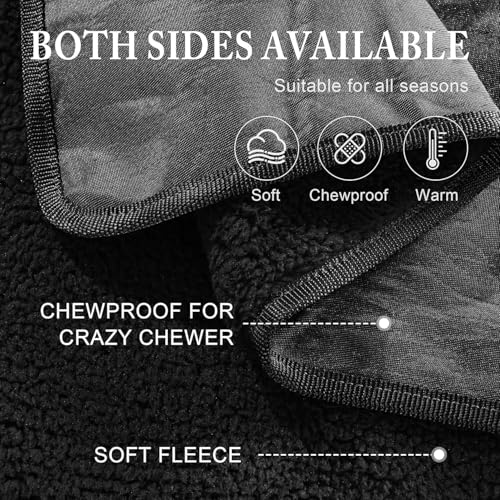 611w8rhuhnl.jpg Chewproof Dog Blanket for Dogs (Black, 28.3"x37.7") - Leak Proof Soft Furry Pet Blanket Couch Cover Protection for So