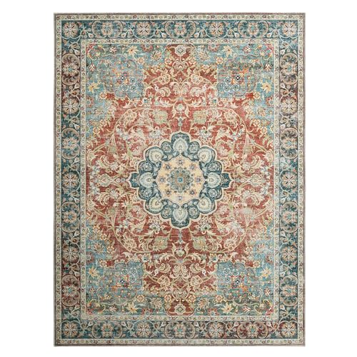 61b3ct4rsl 1.jpg HOMBYS 10x14 Brick Red Vintage Area Rug for Indoor Living Room and Bedroom HOMBYS 10x14 Brick Red Boho Floor Carpet for