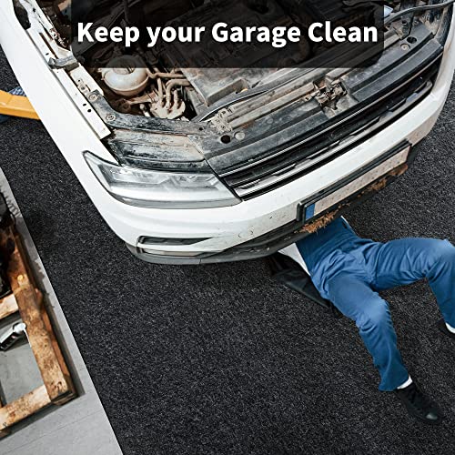 61eluq5real.jpg Extra Large Dark Grey HOMBYS Garage Floor Mats for Under Car Motorcycle Oil Spill Mat, Non Slip and Waterproof | HOM