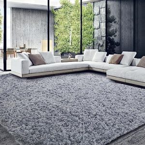 HOMBYS Ultra Fuzzy Large Plush Faux Fur Shaggy Area Rug 12x15 Feet for Living Room and Bedroom Kids Playroom | HOMBY
