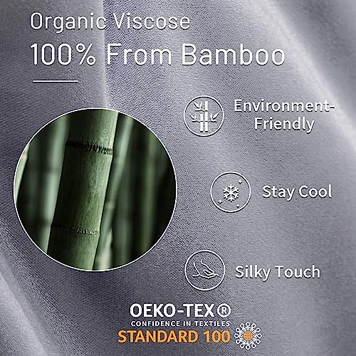 61ip8lgi9cl.jpg NEXHOME PRO Lightweight Bamboo Viscose Comforter for Hot Sleepers, Light Grey Queen Lightweight Organic Blanket, 8 Corne