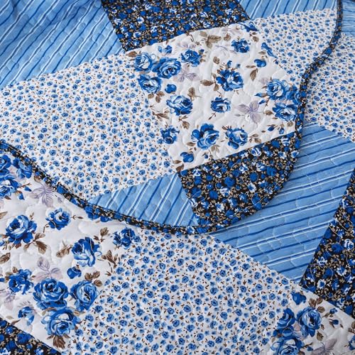 61l97w eovl 1.jpg HoneiLife California King Quilt Blue HoneiLife All Season Use Extra Large Quilt Blue HoneiLife Reversible Coverlet Micro