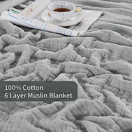 61fl6pwuxdl 3.jpg HOMBYS Oversized King Muslin Blanket for Summer, Extra Large (120x120), Ultra Lightweight Cotton Sheets | HOMBYS Gia