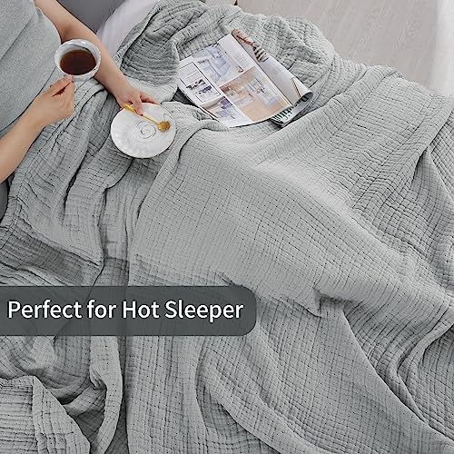61gucxjf3wl 3.jpg HOMBYS Oversized King Muslin Blanket for Summer, Extra Large (120x120), Ultra Lightweight Cotton Sheets | HOMBYS Gia