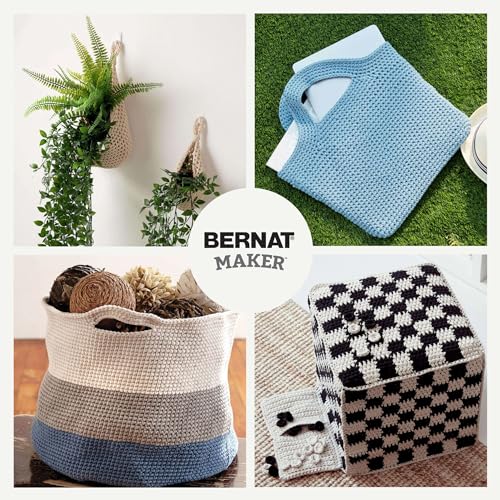 61hhexv0v4l.jpg Bernat Maker Hyacinth Bulky Yarn - 250g Cotton Nylon - Perfect for Knitting & Crochet