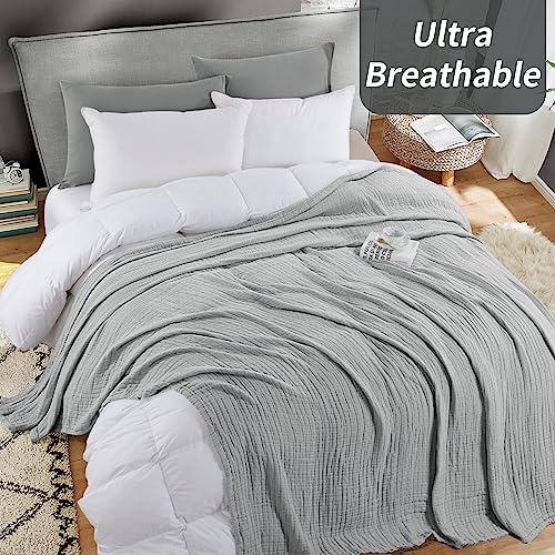 61nxgv143nl 3.jpg HOMBYS Oversized King Muslin Blanket for Summer, Extra Large (120x120), Ultra Lightweight Cotton Sheets | HOMBYS Gia